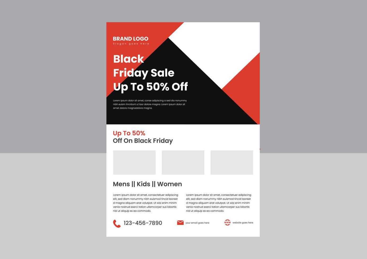 Black Friday sale flyer poster design template. get off on the black Friday poster leaflet design template. vector