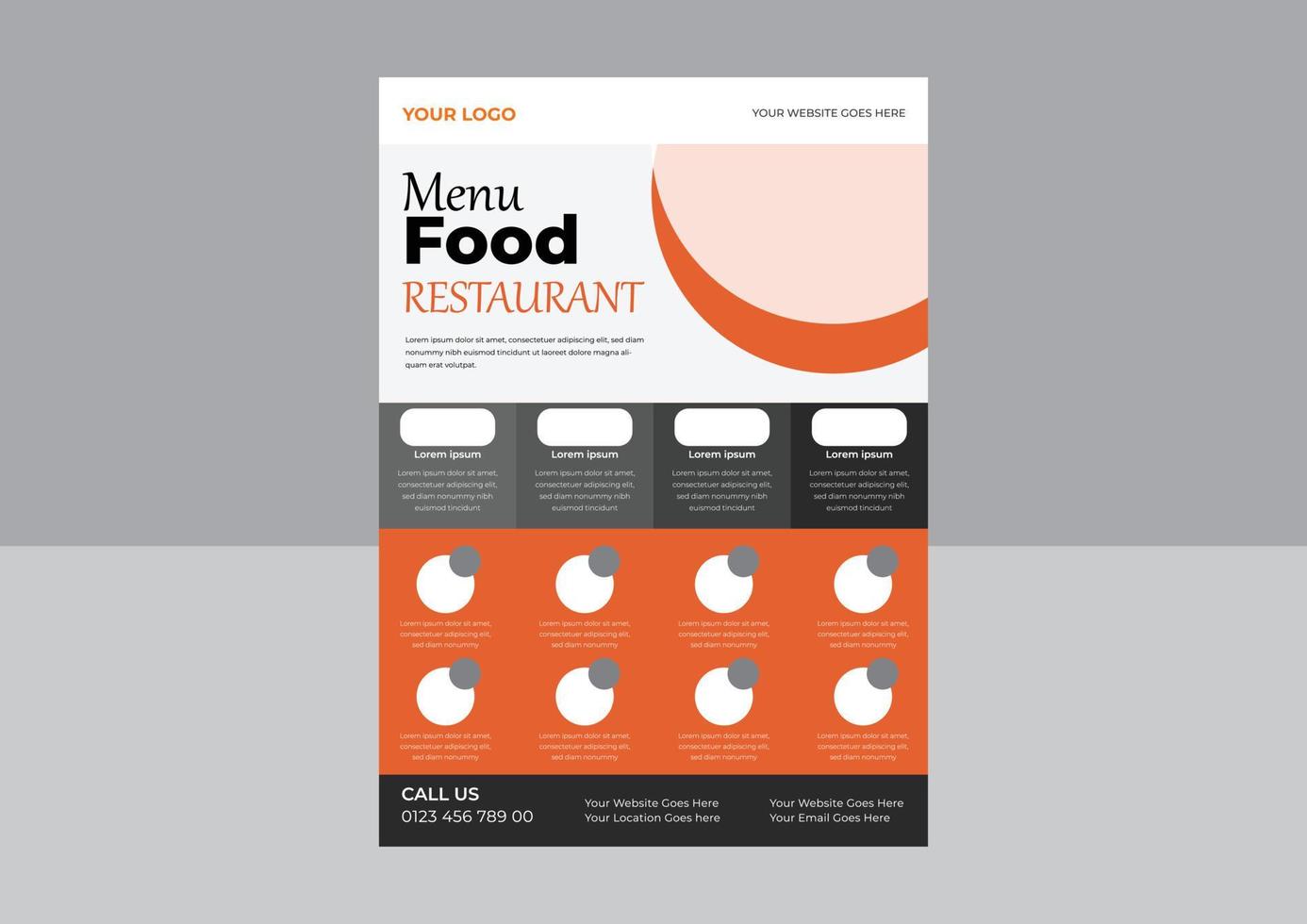 Fast food menu flyer, Restaurant cafe menu, template design. Food flyer, Fast food flyer design template in A4 size. candy colors. vector illustration.