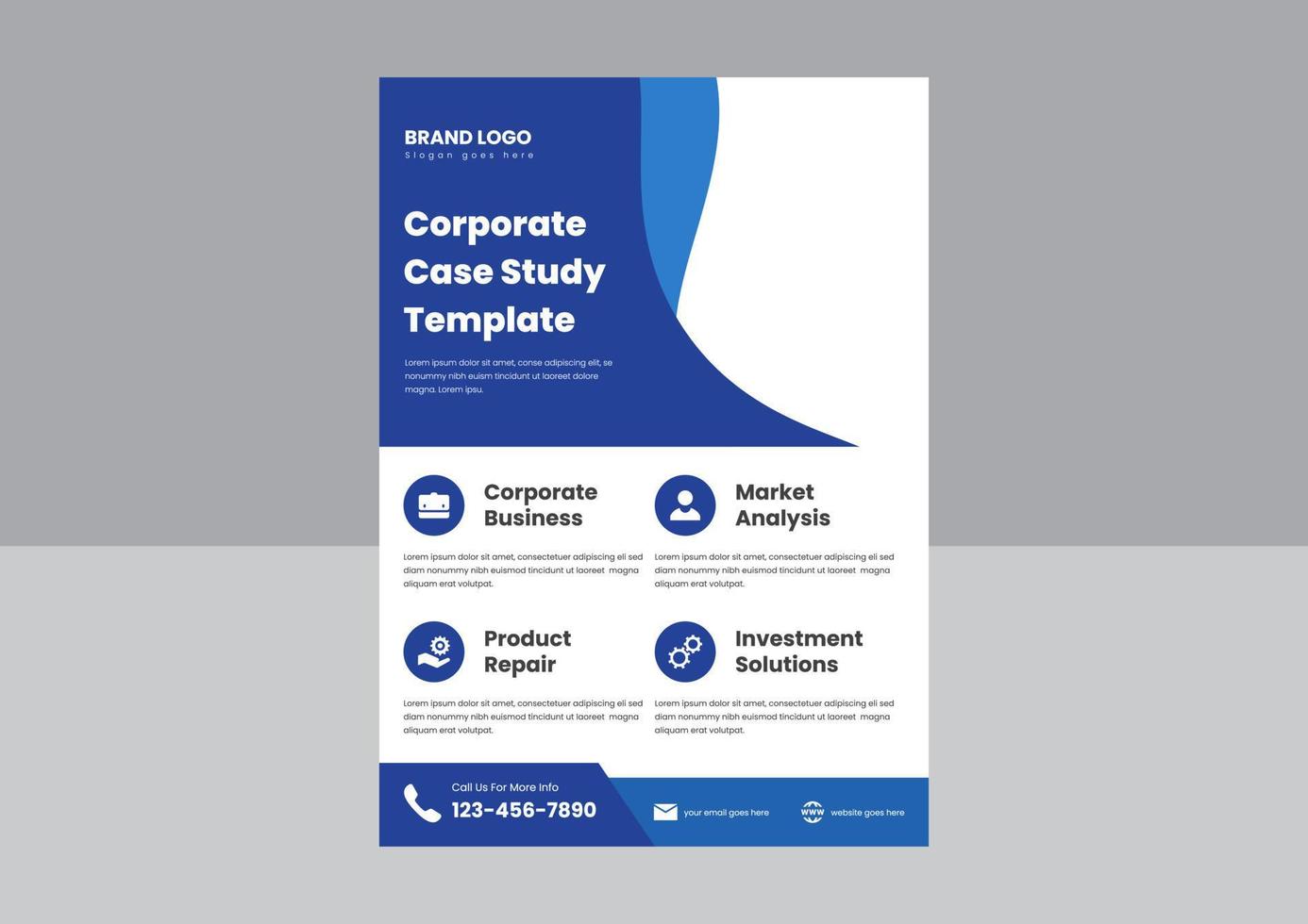 case study flyer poster design template. business corporate case study flyer poster design template. vector illustration.