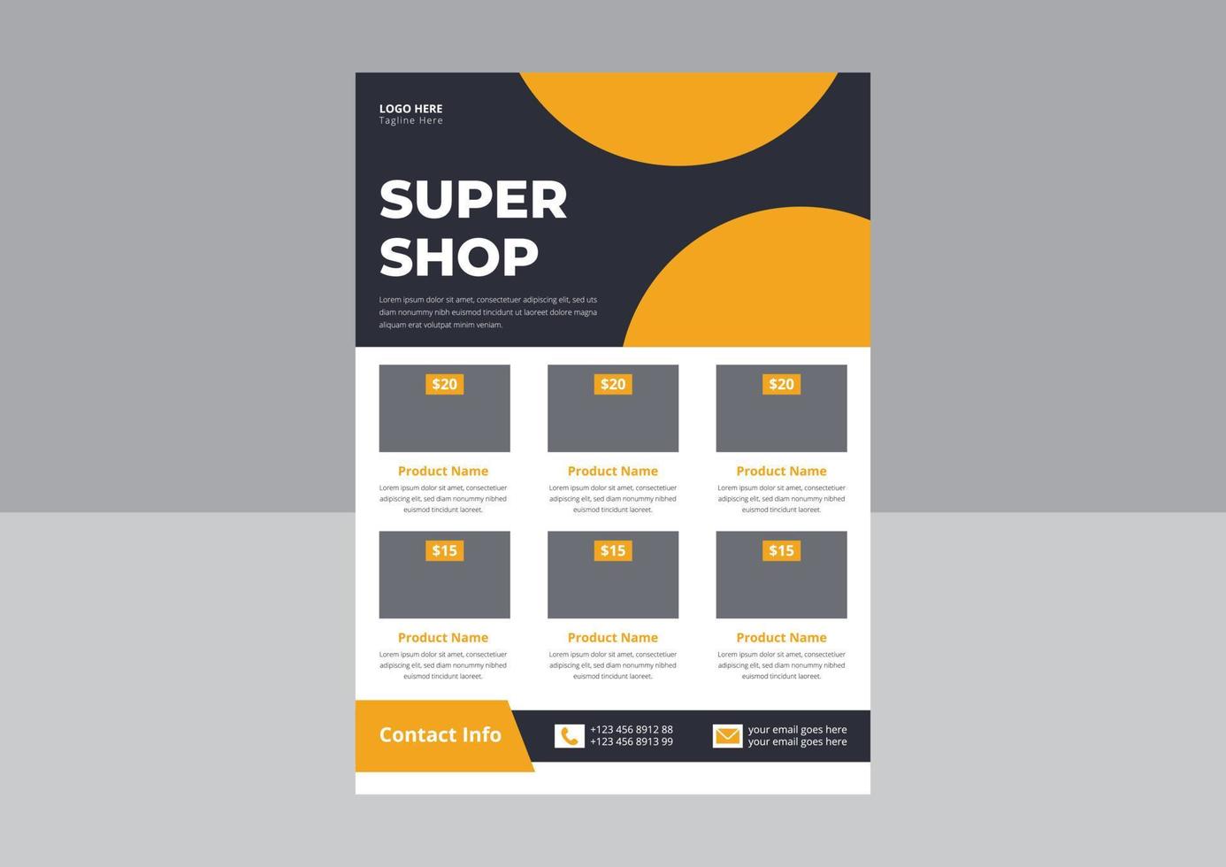 Super Shop Flyer Design. Super Sale flyer poster leaflet template. Supermarket Sale flyer design. Cover, a4 size, Flyer Design. vector