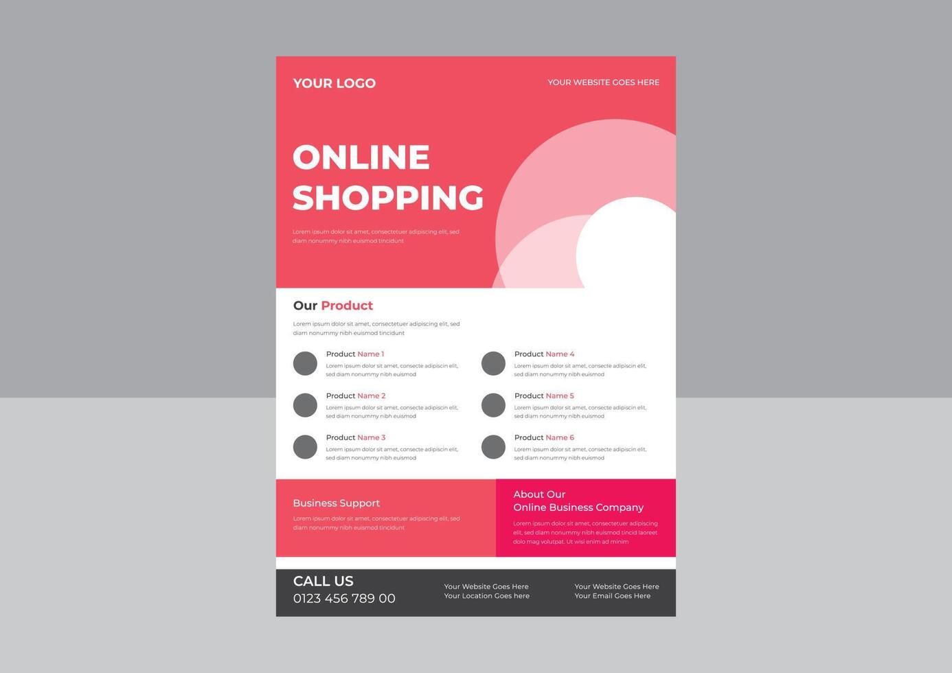 Online store flyer design template, Home delivery flyer poster