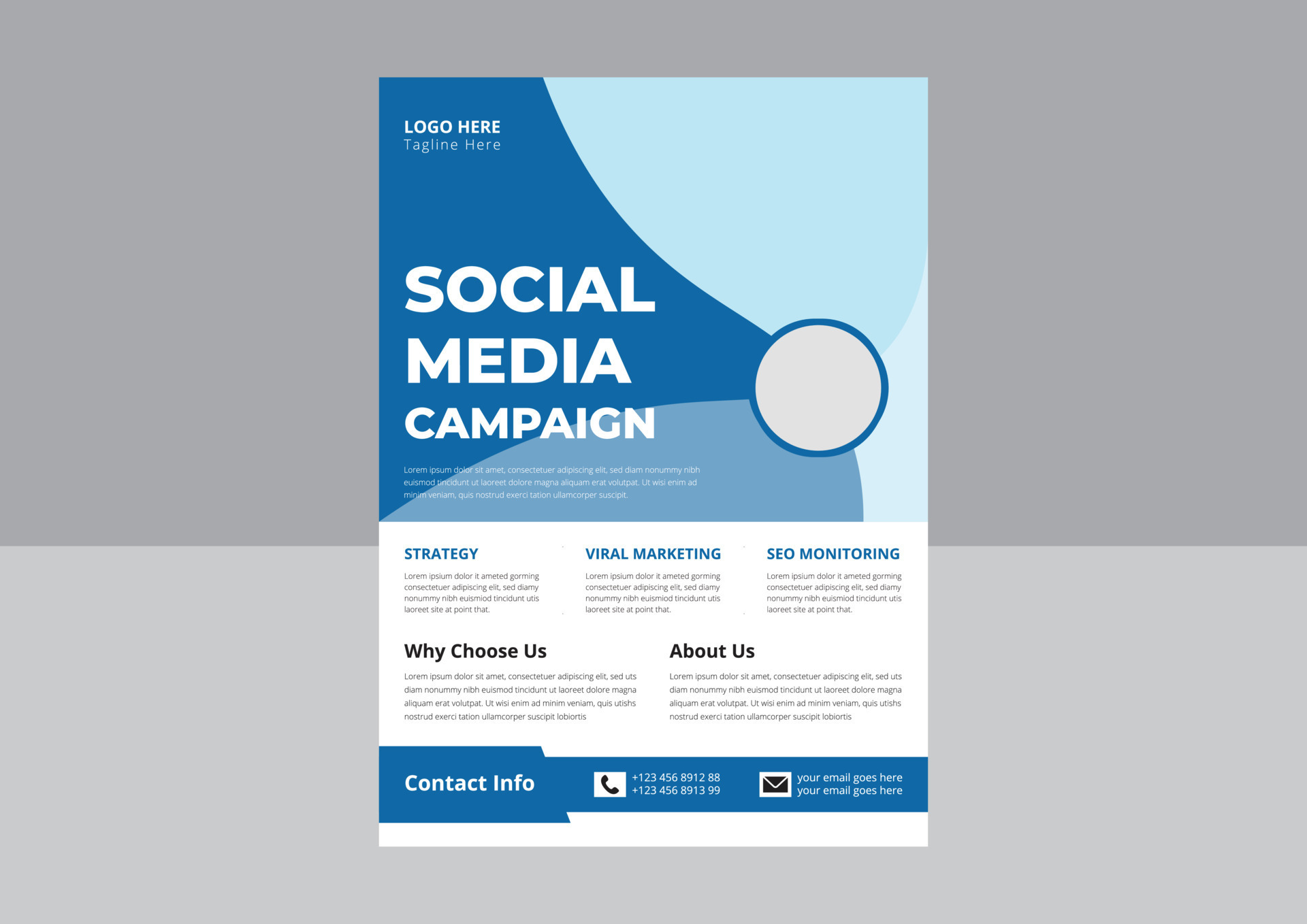 Social Media Marketing Flyer. Social Media Marketing Template Design