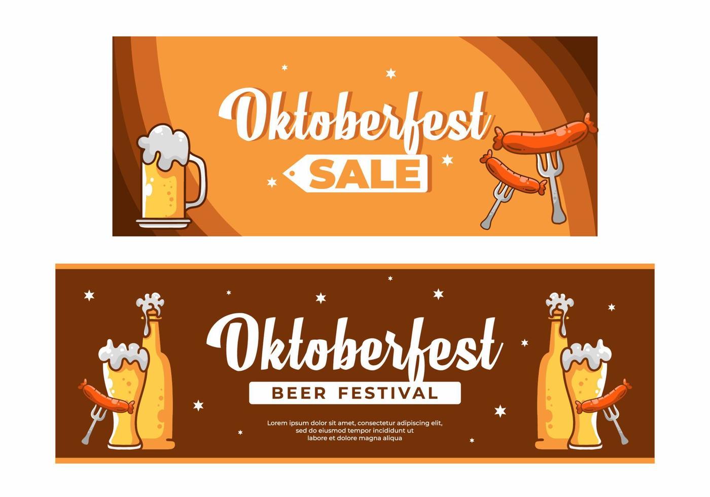 Oktoberfest social media flat banner design vector