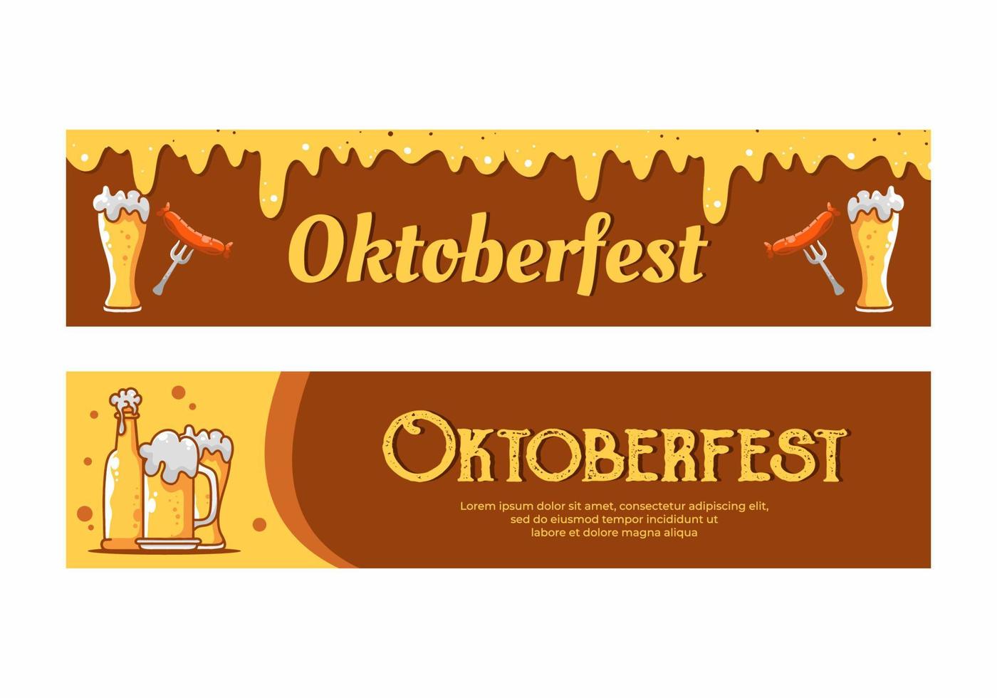 diseño de banner plano de redes sociales de oktoberfest vector
