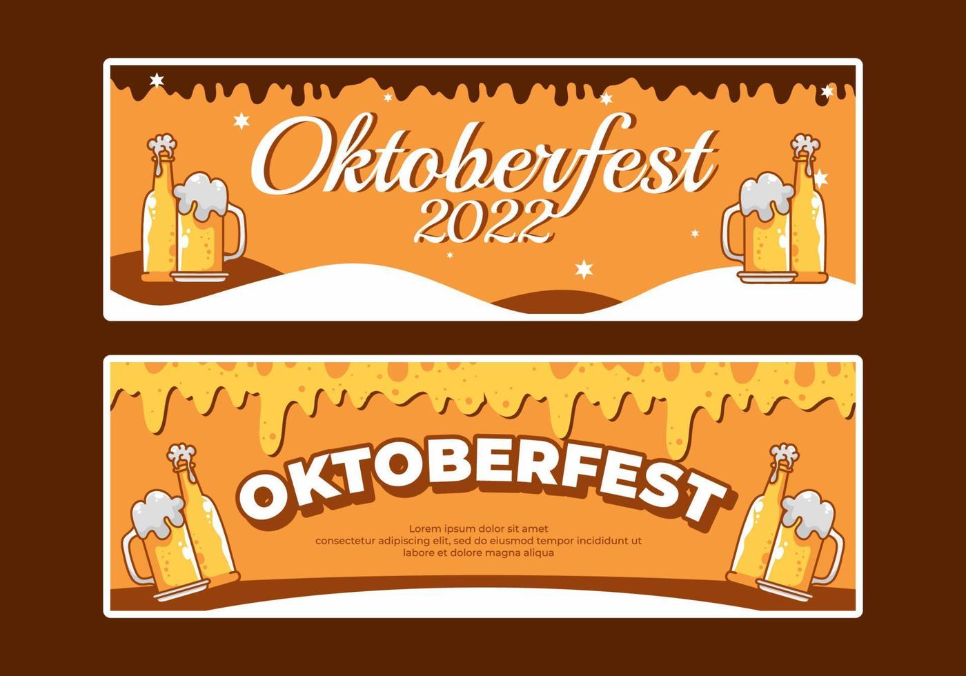 Oktoberfest social media flat banner design vector