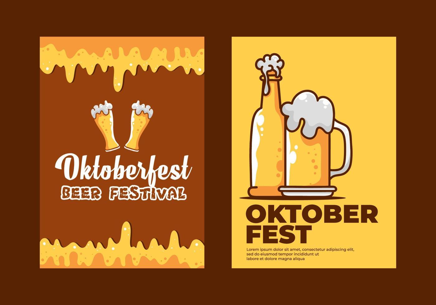 Oktoberfest social media flat banner design vector