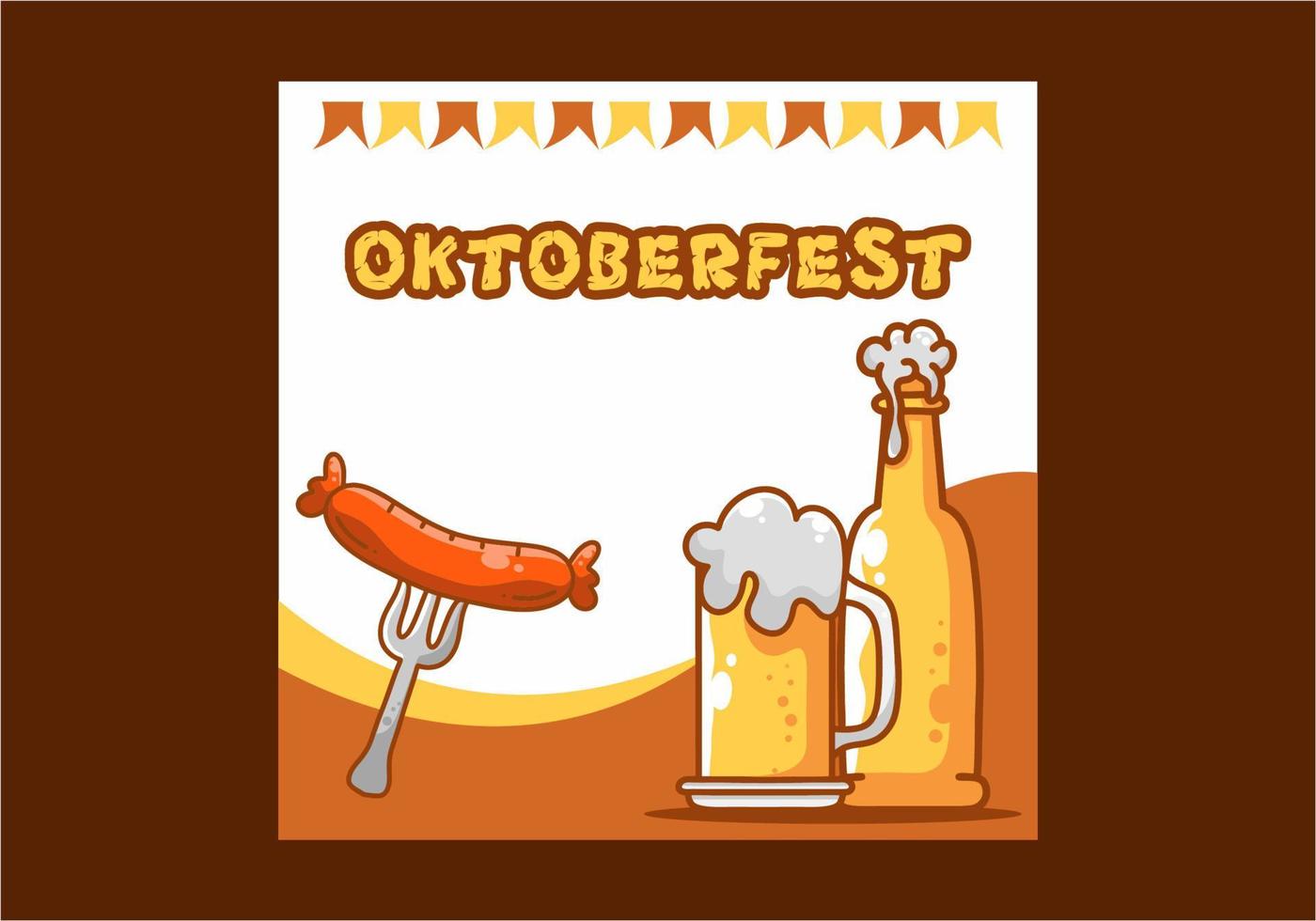 Oktoberfest social media flat banner design vector