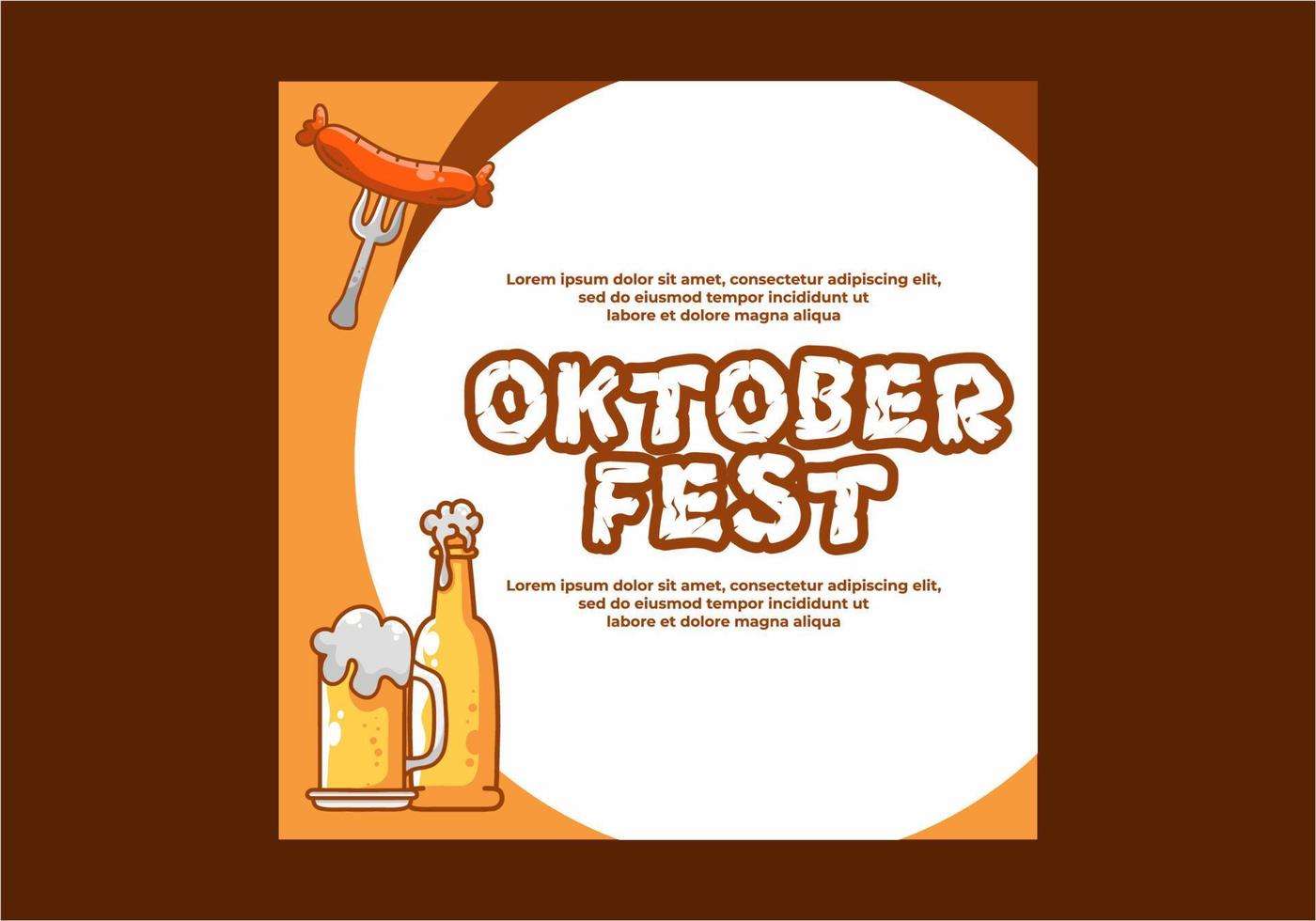 Oktoberfest social media flat banner design vector