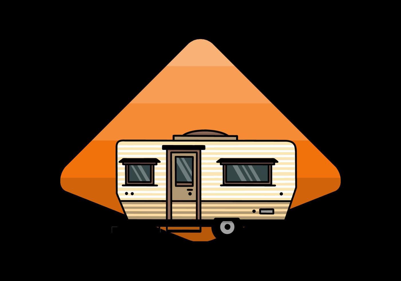 Teardrop van camper illustration badge design vector