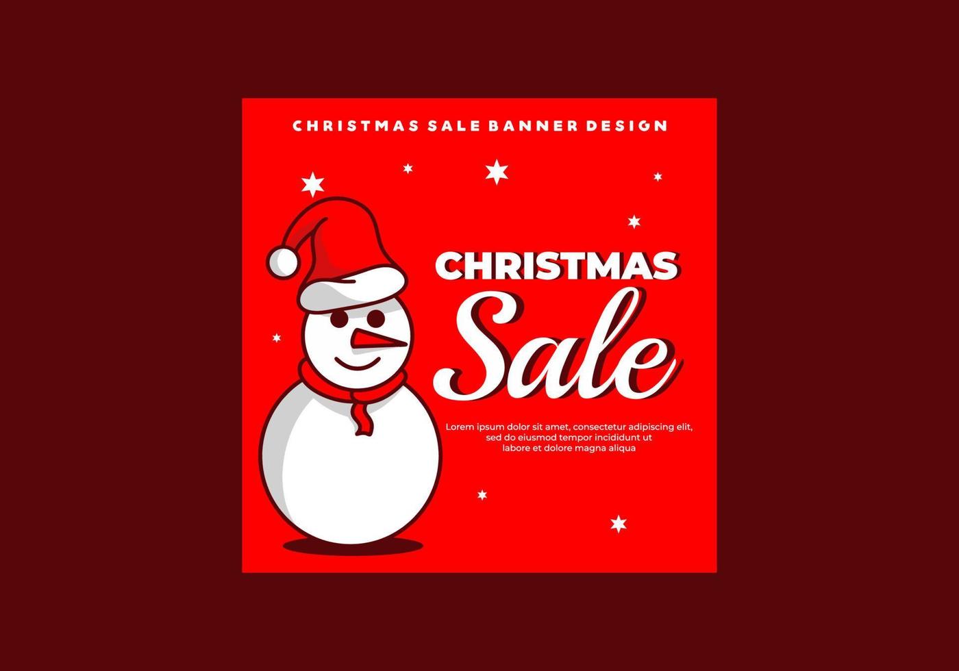 Christmas social media banner and ads design in red color vector