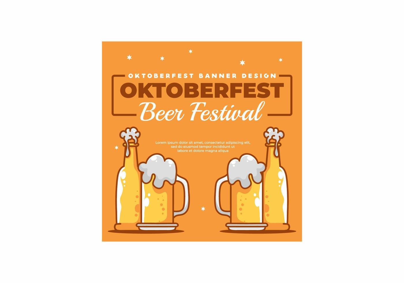 Oktoberfest social media flat banner design vector