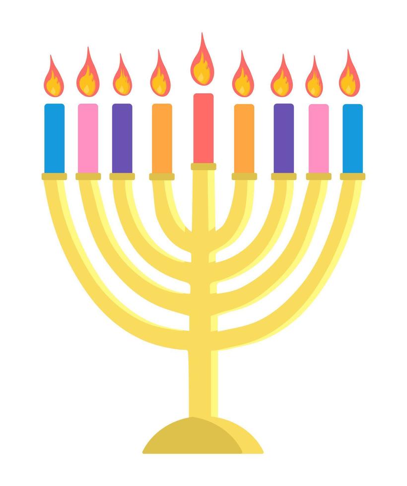 hunukkah menorah icono ilustración vectorial aislado sobre fondo blanco vector