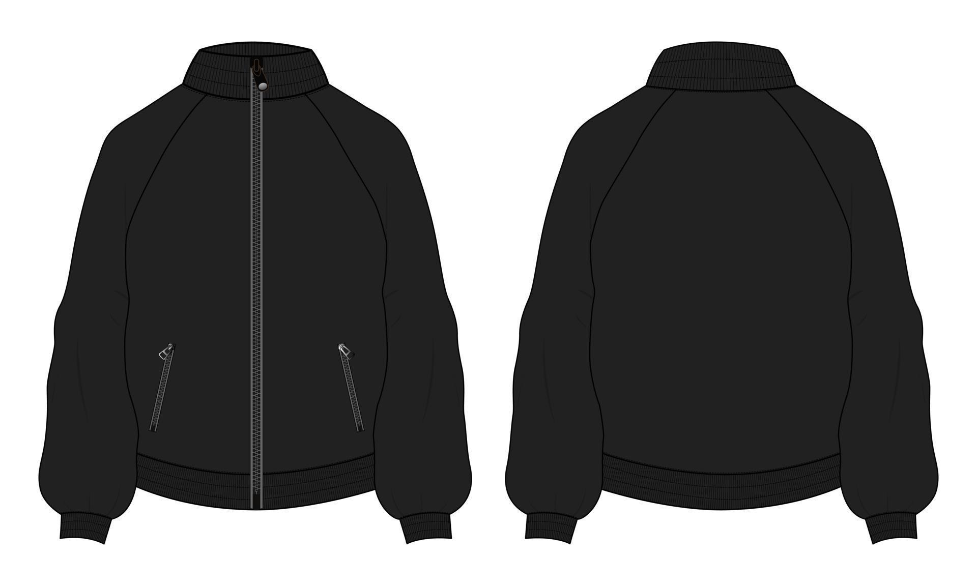 Long sleeve with zipper and pocket jacket sweatshirt technical fashion