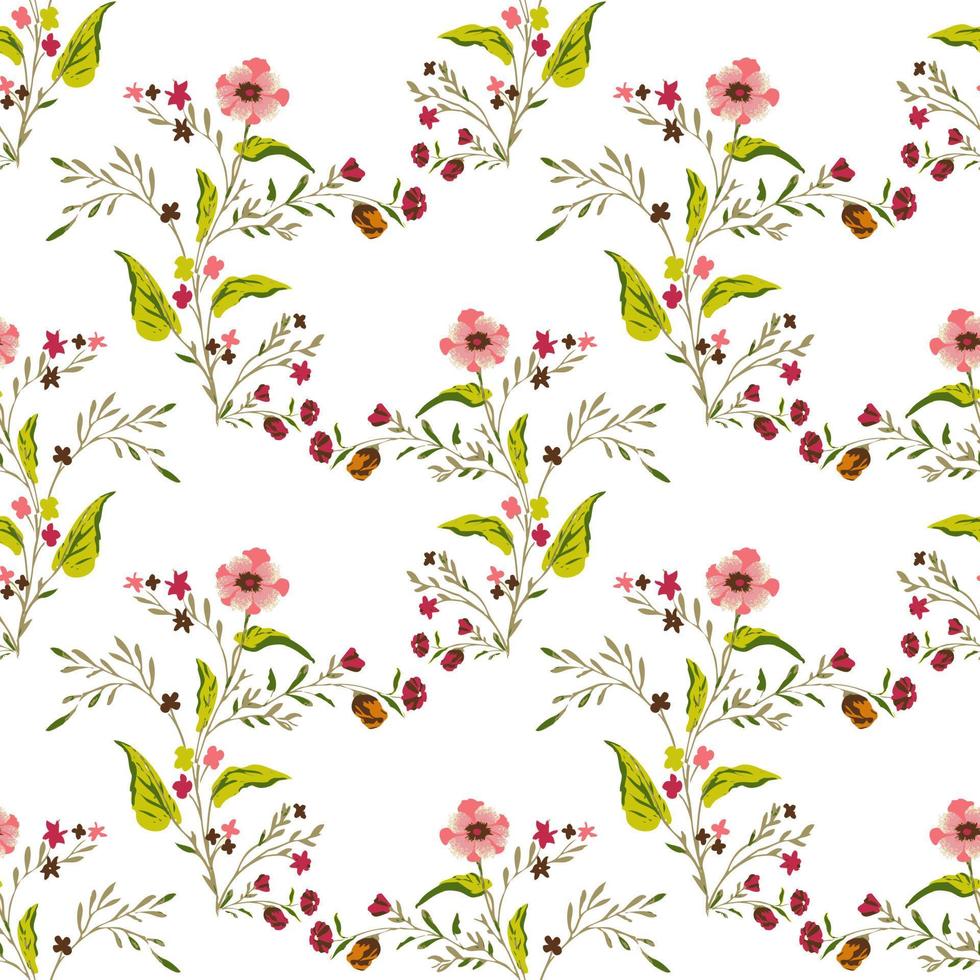 Floral Seamless vector illustration pattern background. Design for use all  over textile fabric print wrapping paper and others. Vintage spring flower  repeatable print design ready to print graphic 11387657 Vector Art at