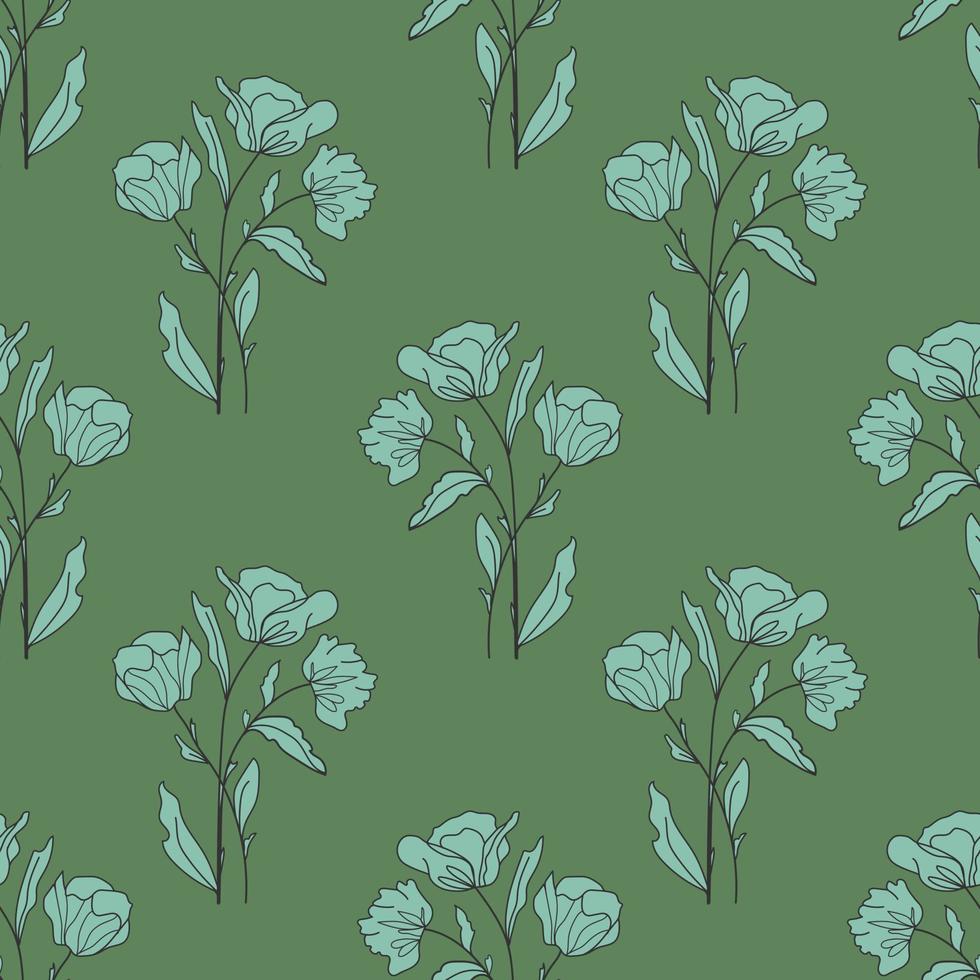 Fondo de patrón de ilustración de vector transparente floral. diseño para uso en todo el papel de envoltura de impresión de tela textil y otros. diseño de impresión repetible de flor de primavera vintage listo para imprimir gráfico