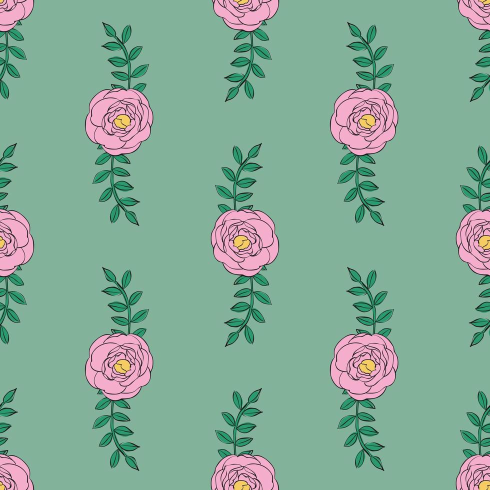 Fondo de patrón de ilustración de vector transparente floral. diseño para uso en todo el papel de envoltura de impresión de tela textil y otros. diseño de impresión repetible de flor de primavera vintage listo para imprimir gráfico