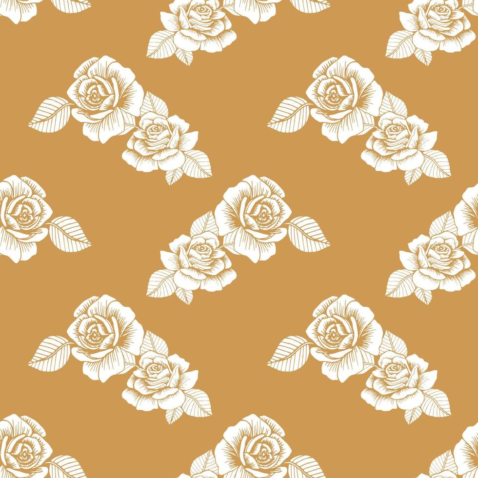 Red rose Floral Seamless vector illustration pattern background. Design for use All over textile fabric print wrapping paper backdrop and others.