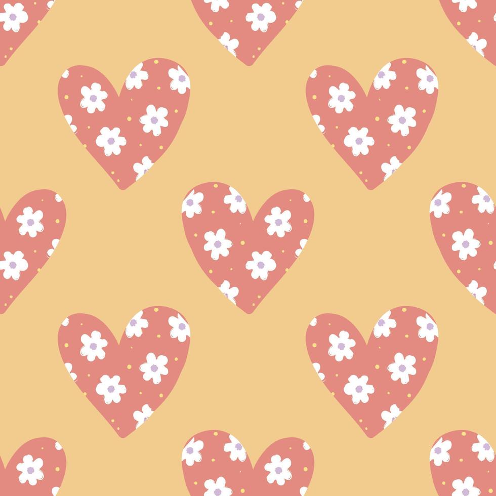 Abstract seamless vector pattern of love hearts. Design for use background Textile all over fabric print wrapping paper and others.