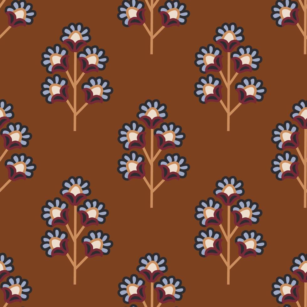 Fondo de patrón de ilustración de vector transparente floral. diseño para uso en todo el papel de envoltura de impresión de tela textil y otros. diseño de impresión repetible de flor de primavera vintage listo para imprimir gráfico