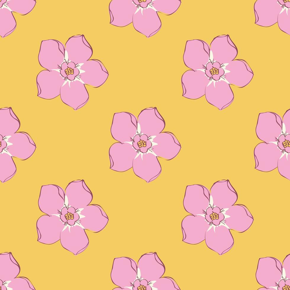 Fondo de patrón de ilustración de vector transparente floral. diseño para uso en todo el papel de envoltura de impresión de tela textil y otros. diseño de impresión repetible de flor de primavera vintage listo para imprimir gráfico