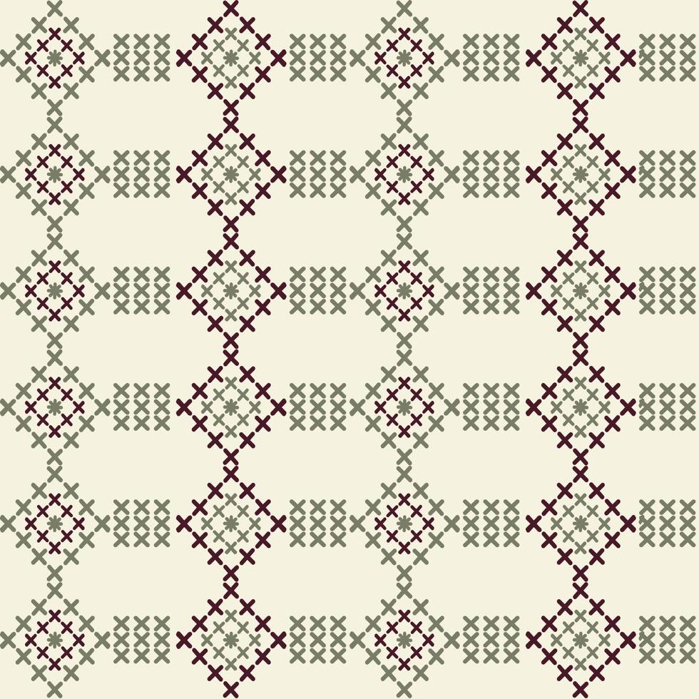 Geometric decorative Floral elements seamless vector pattern background.