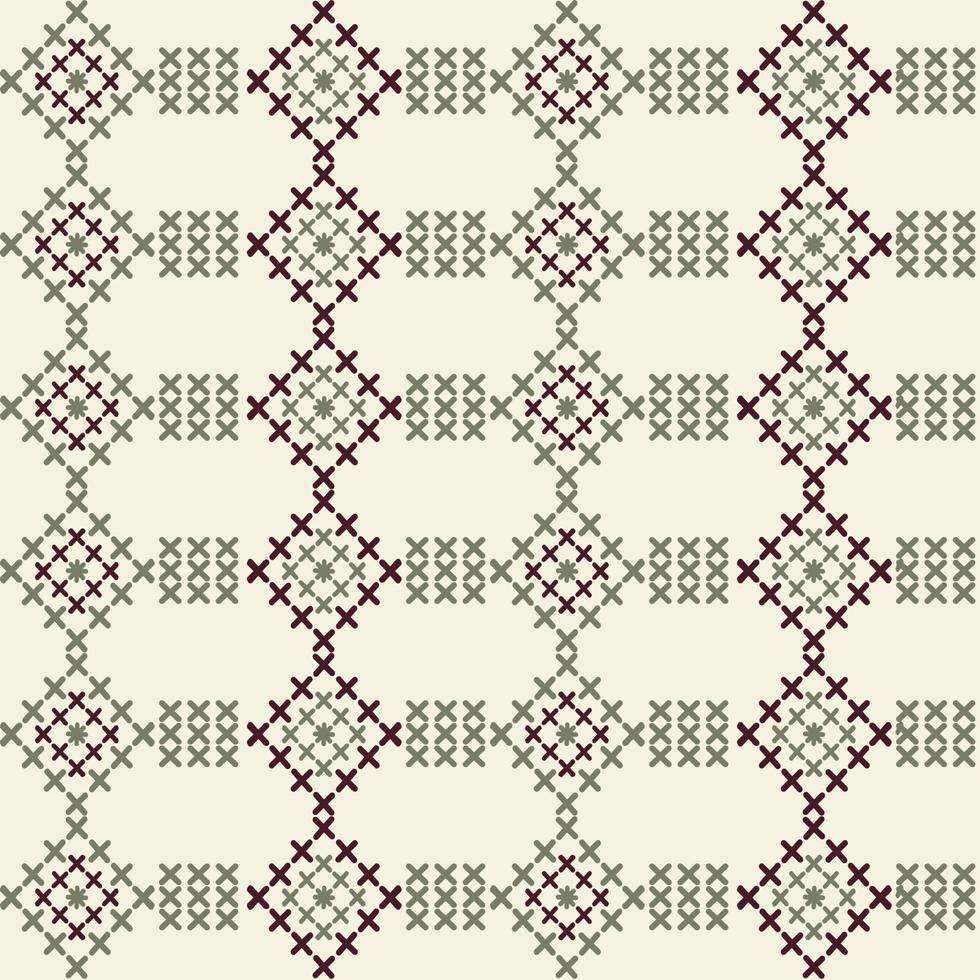 Geometric decorative Floral elements seamless vector pattern background.