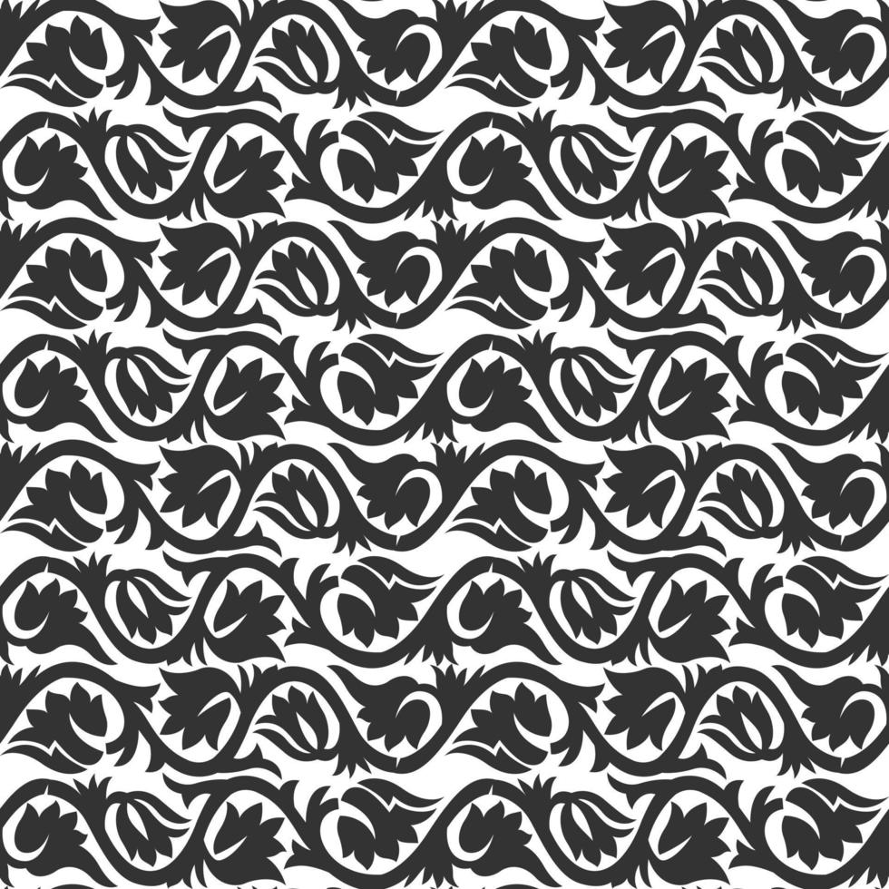 Geometric decorative Floral elements seamless vector pattern background.