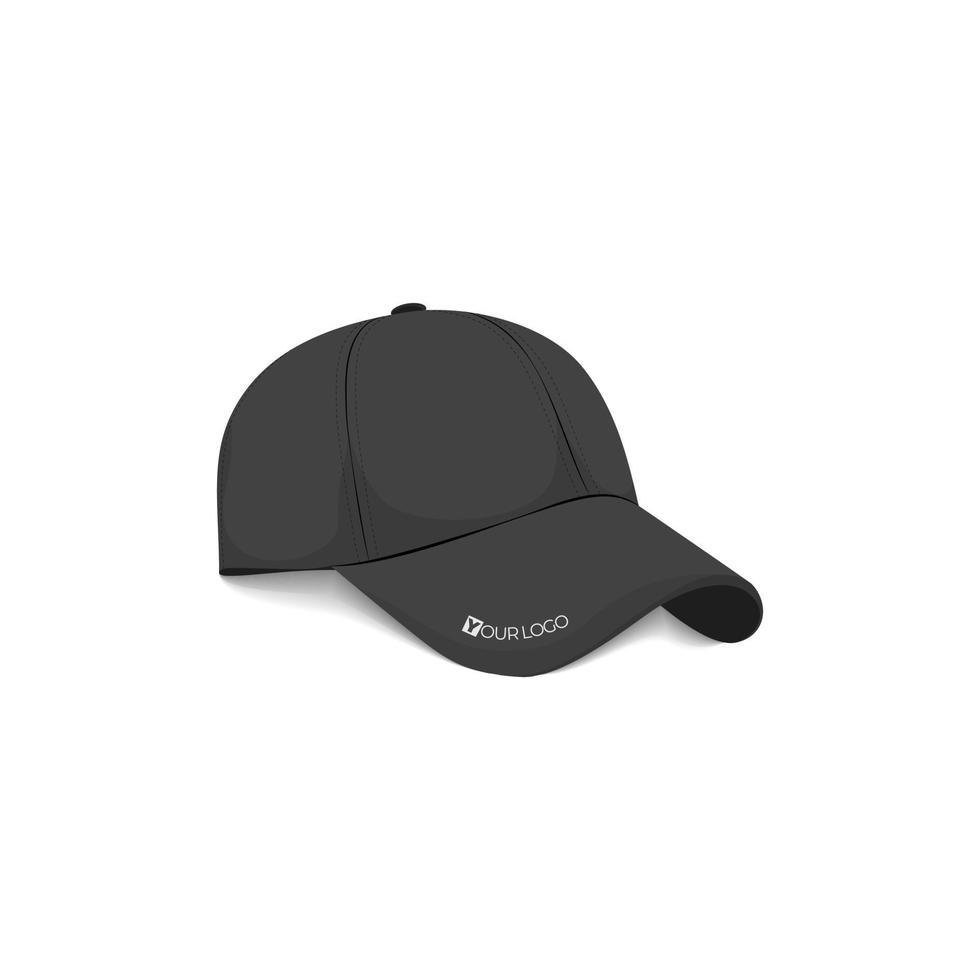 Visor cap in black color design for hat product template design