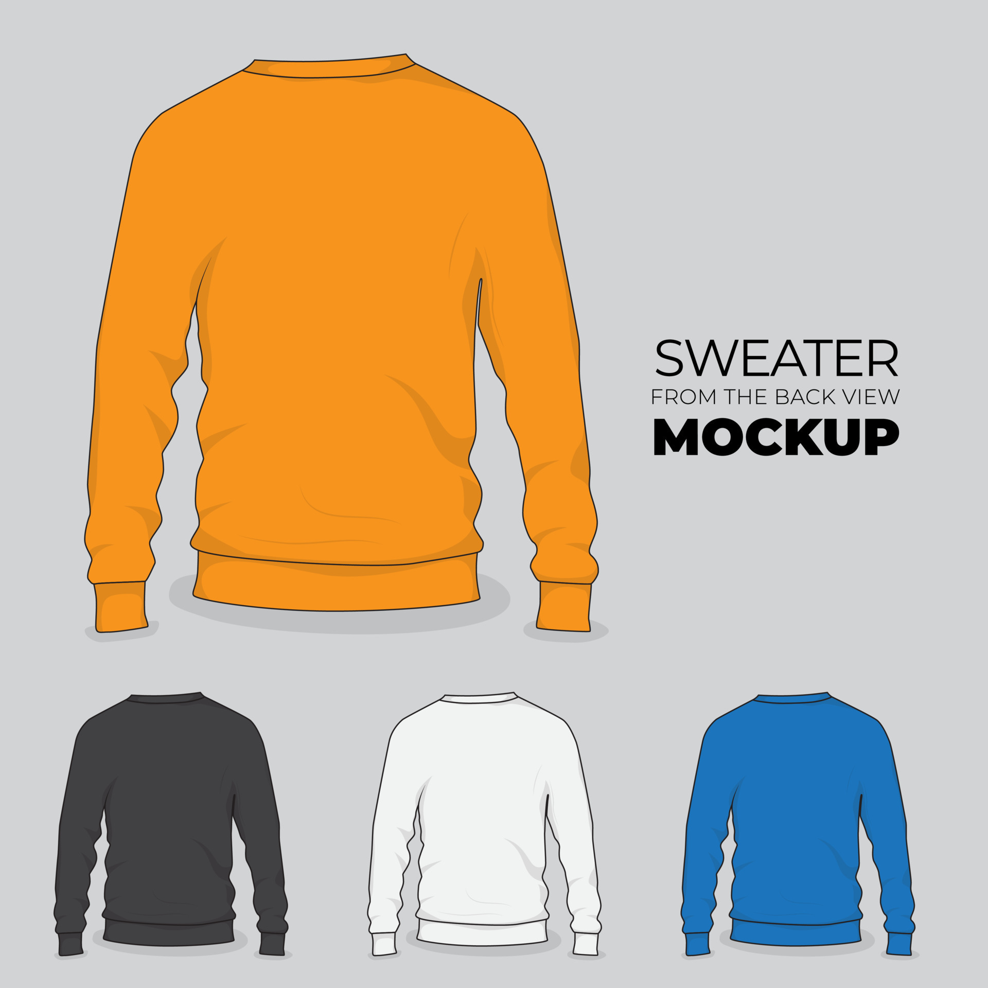Sweater view from the back view mockup design for sweater presentation