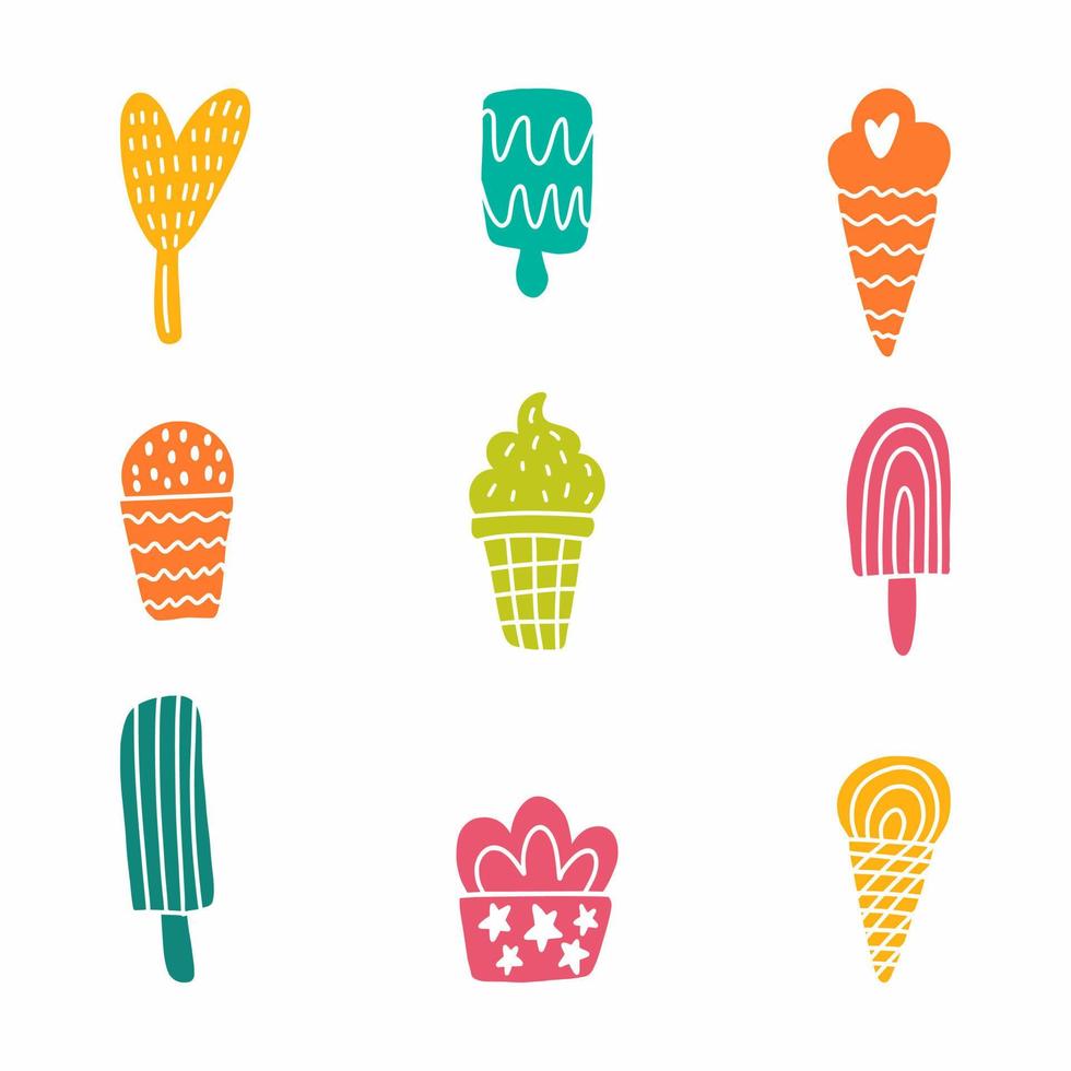 colección de helados vector