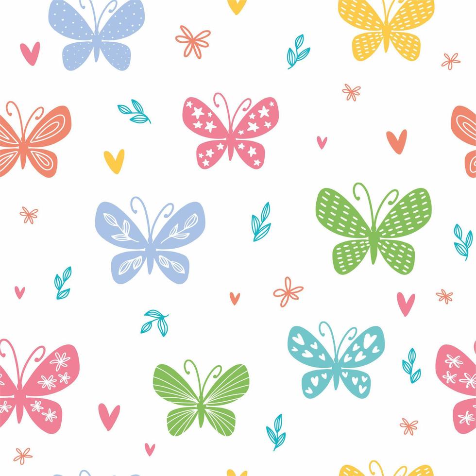 Pattern with butterflies vector