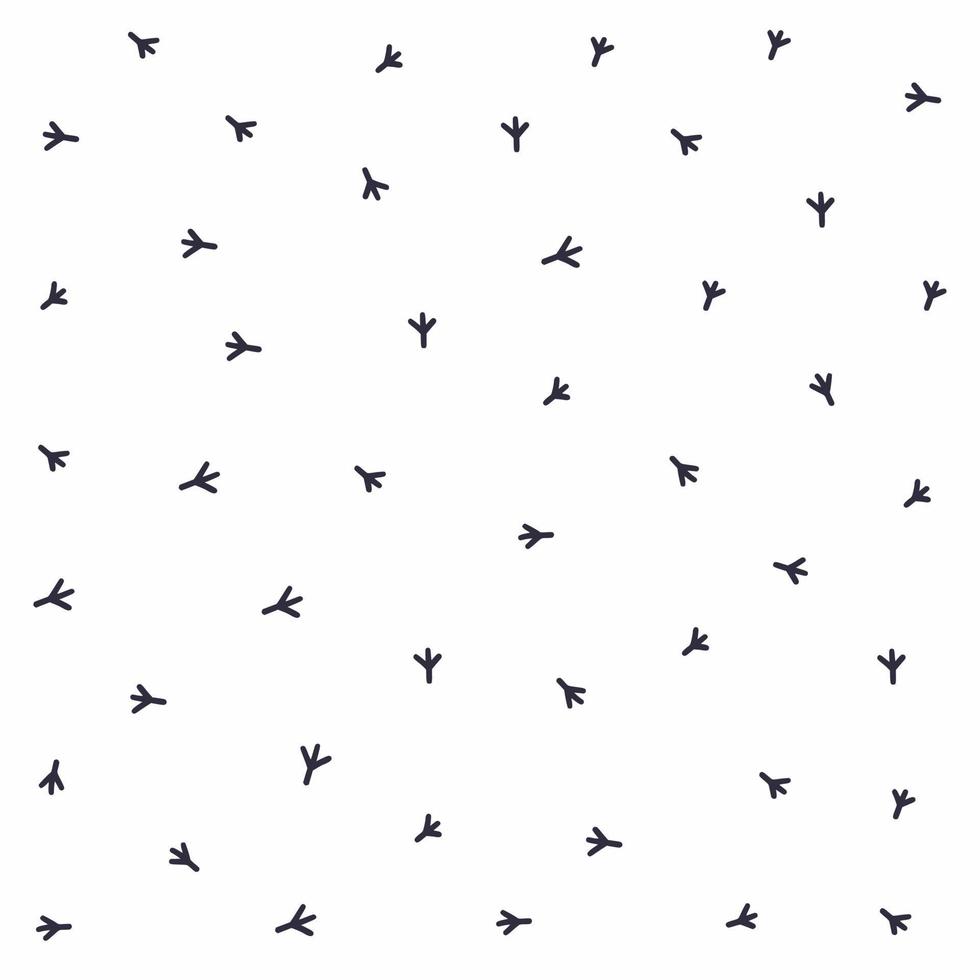 Pattern with chicken paw prints vector