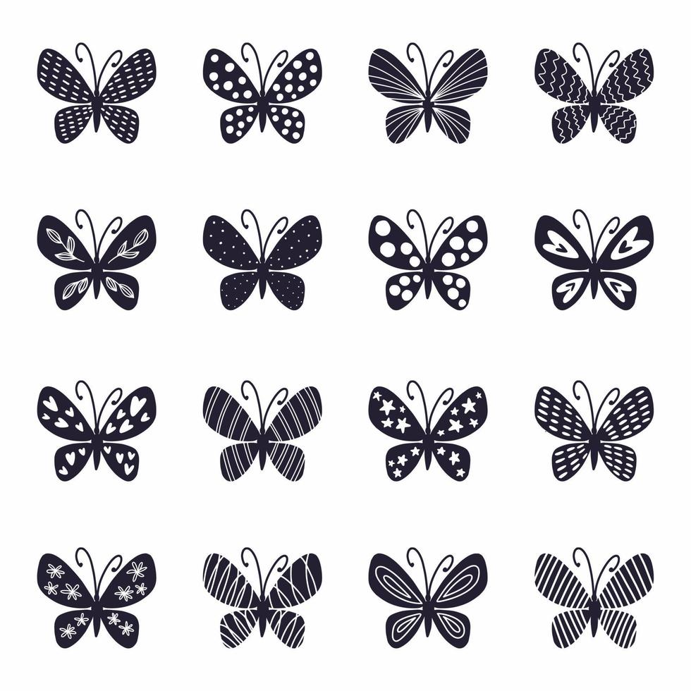 colección de mariposas vector