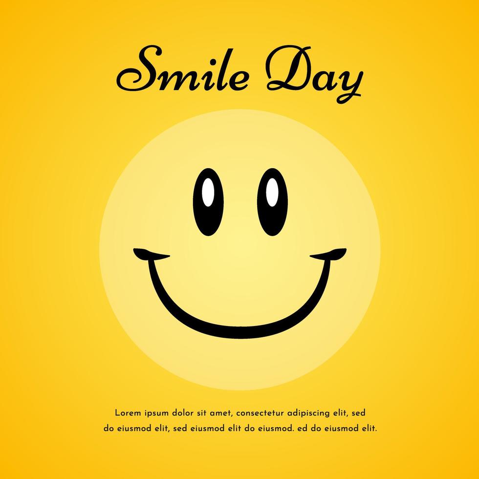 Happy World Smile Day Greeting Card Template vector