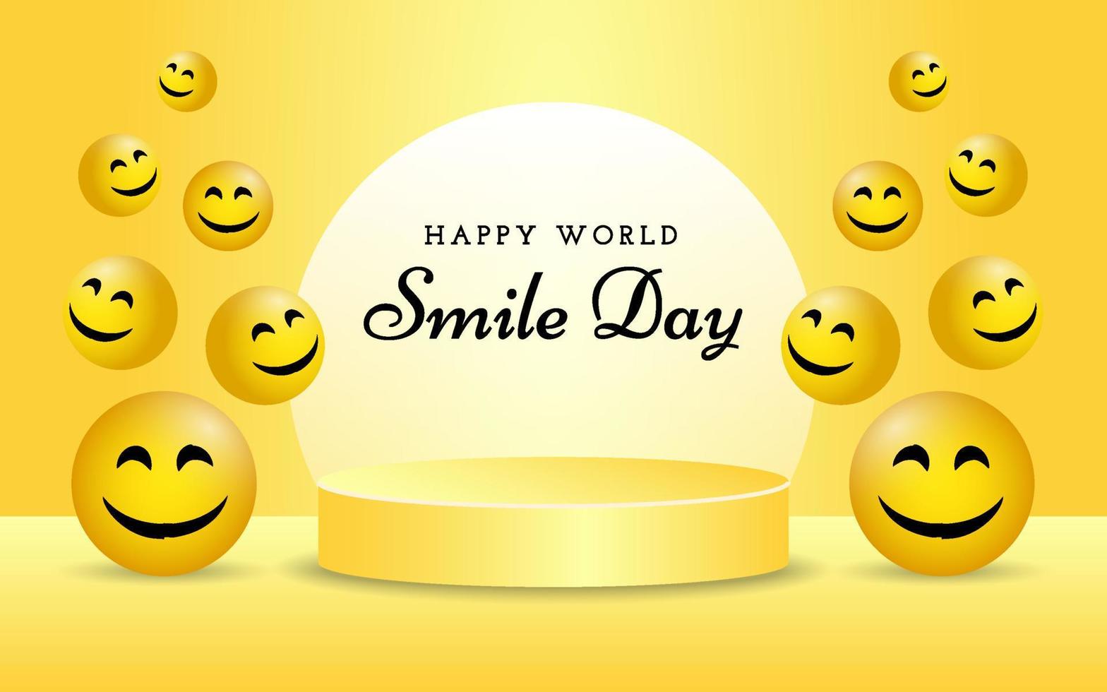 Happy World Smile Day Greeting Card Template vector