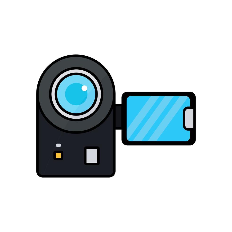 icono de cámara de vídeo. icono relacionado con la tecnología electrónica. estilo de icono de color lineal, coloreado. diseño simple editable vector