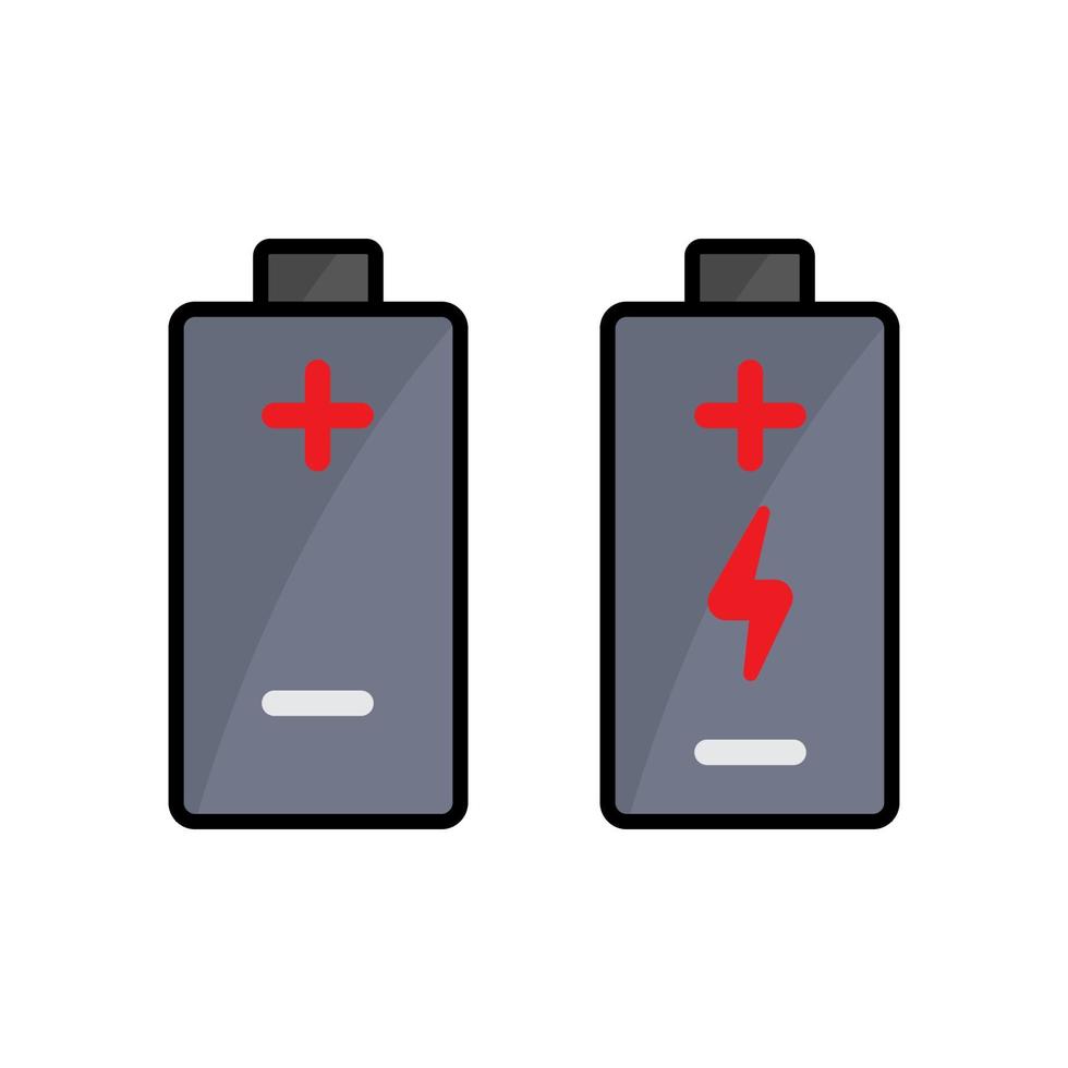 Battery icon. Icon related to electronic, technology. Lineal color icon style, colored. Simple design editable vector