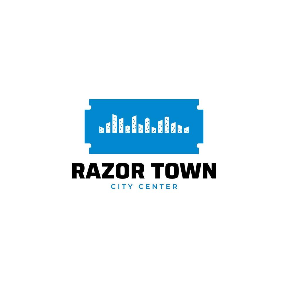 Razor and urban illustration logo design. vector