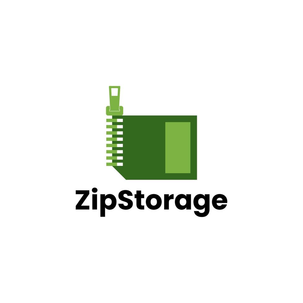 zipper and memory card illustration logo design. vector