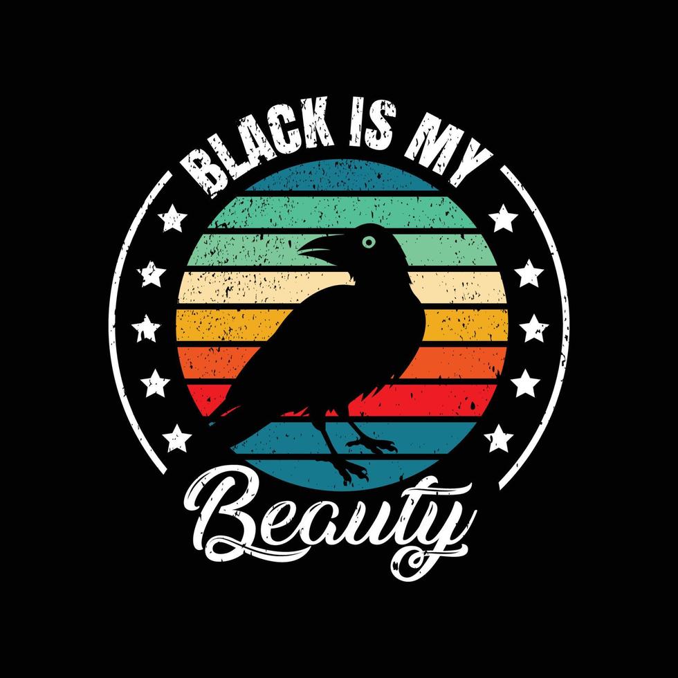 Crow T-shirt design vector