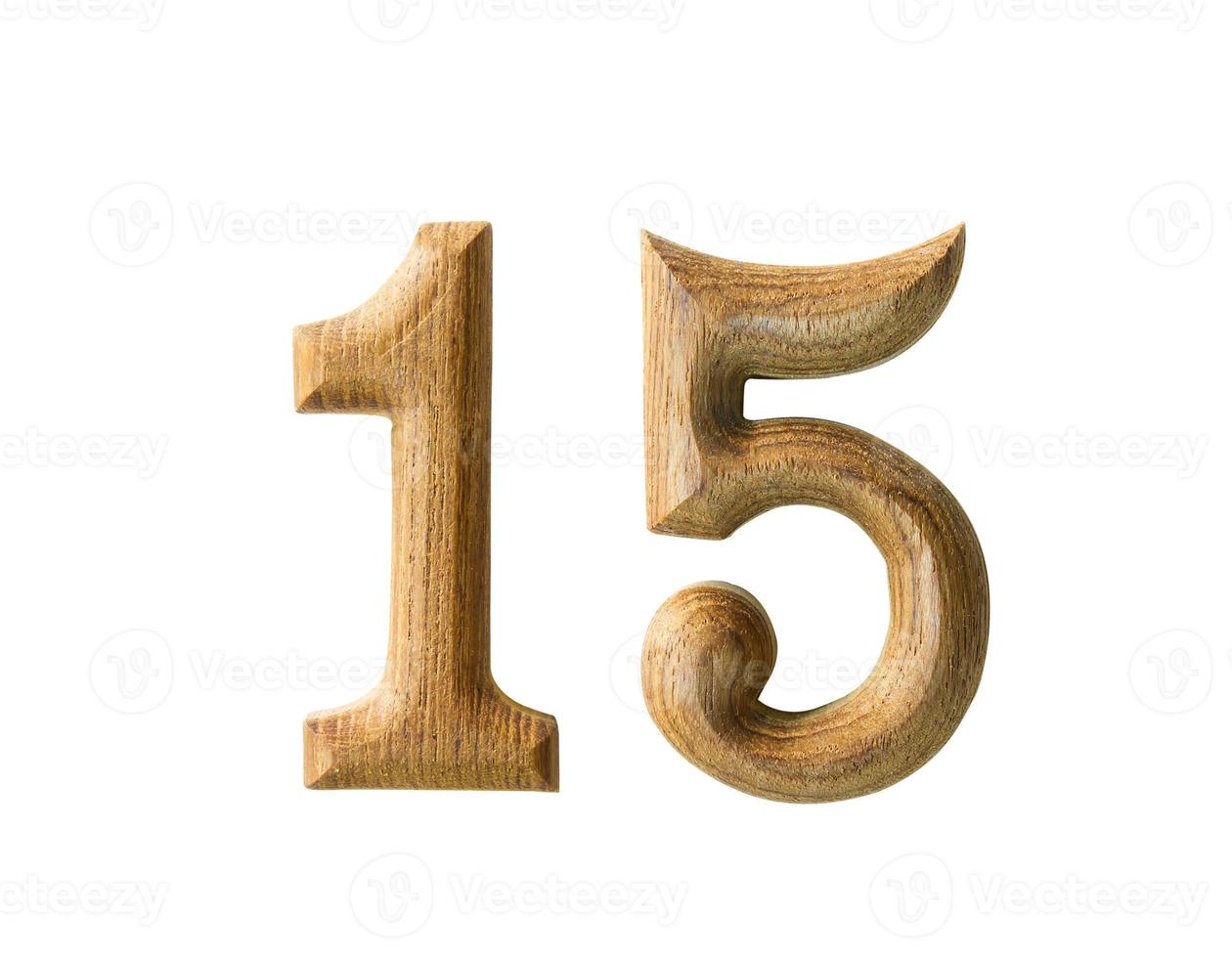 Wooden numeric 15 photo