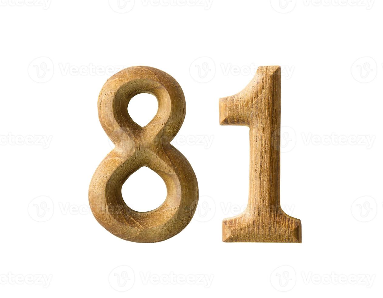 Wooden numeric 81 photo