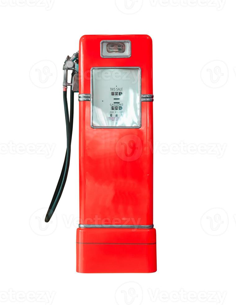 Vintage fuel pump on white background photo