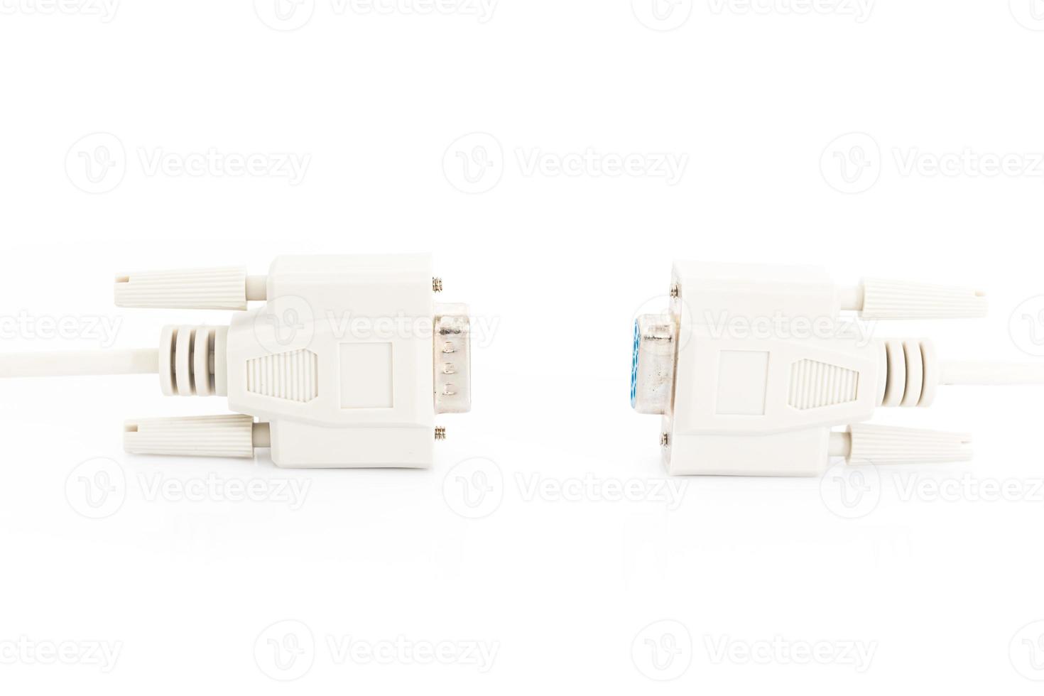 VGA input cable  connector with white cord photo