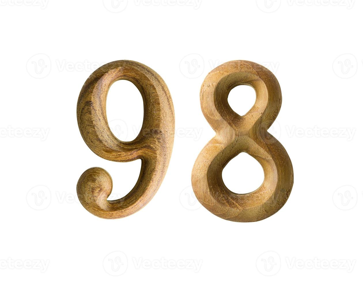 Wooden numeric 98 photo