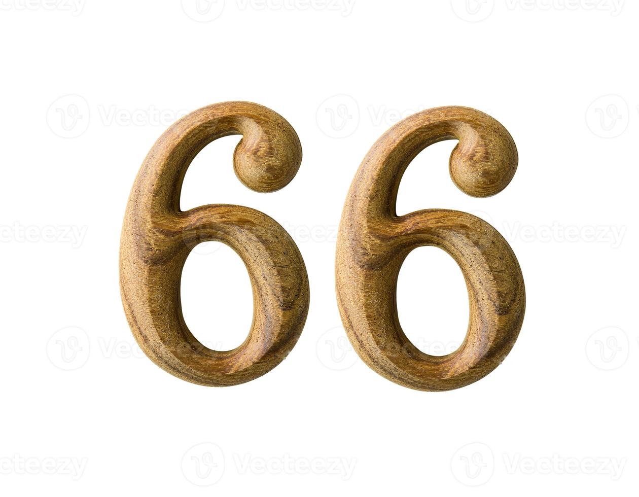 Wooden numeric 66 photo