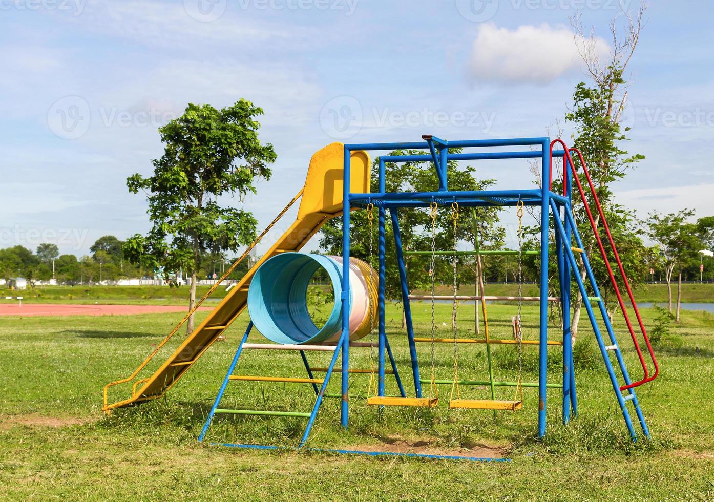 Children playground on grass photo