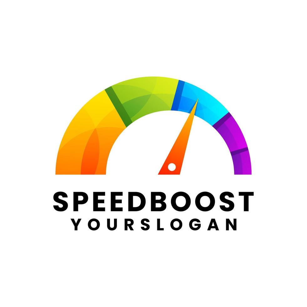 speed boost gradient logo design vector