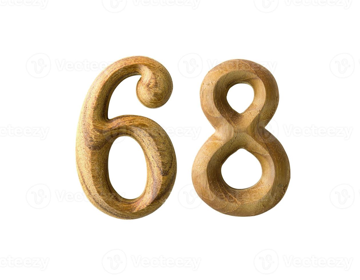 Wooden numeric 68 11388776 Stock Photo at Vecteezy