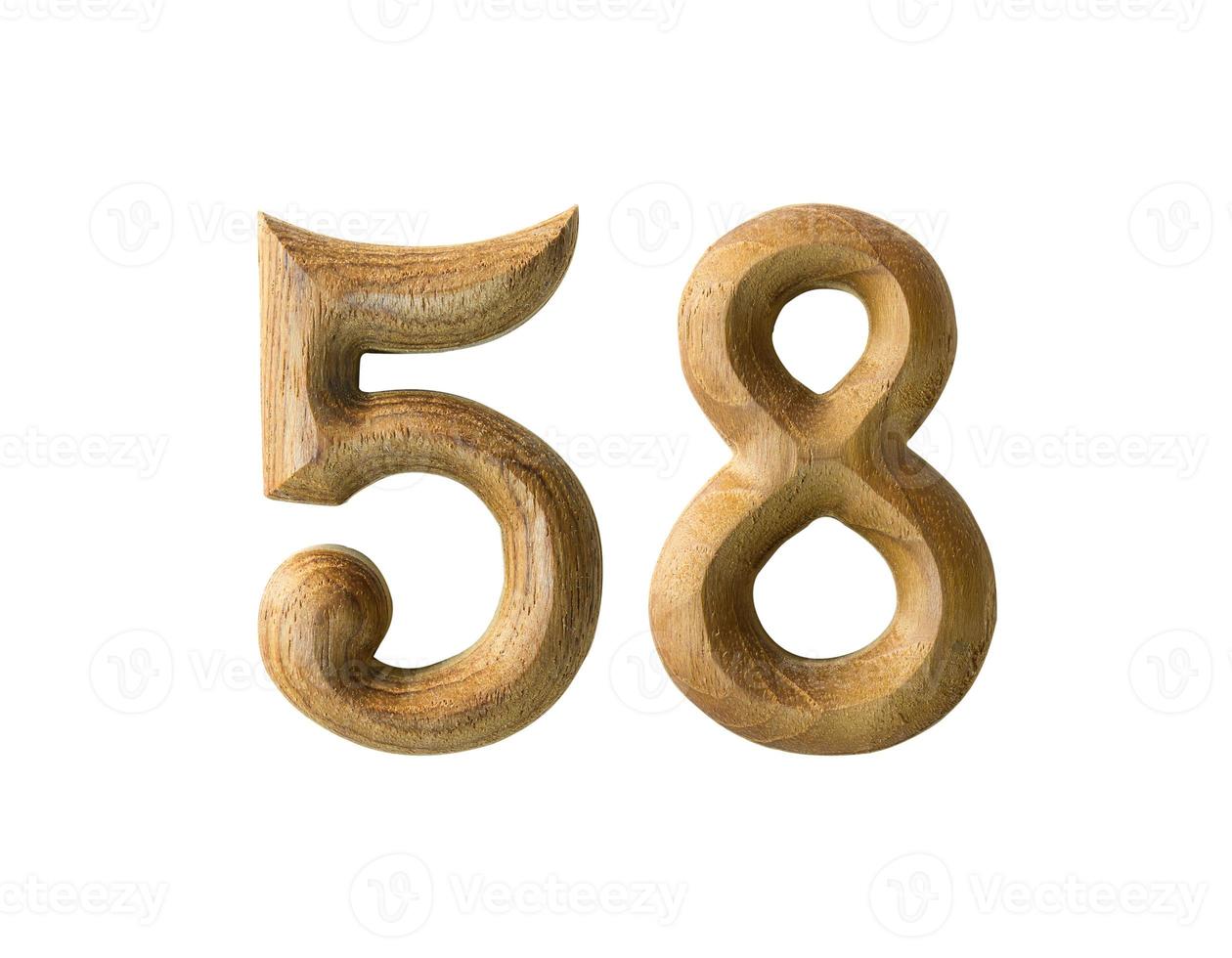 Wooden numeric 58 photo